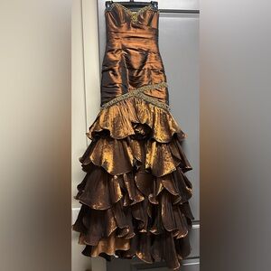 Tiffany Designs Chocolate Brown Gown